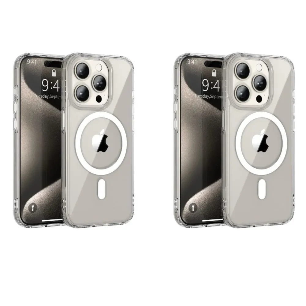 iPhone 15 Pro Case Clear with MagSafe 2 Pack Never Yellow Shockproof Durable E2